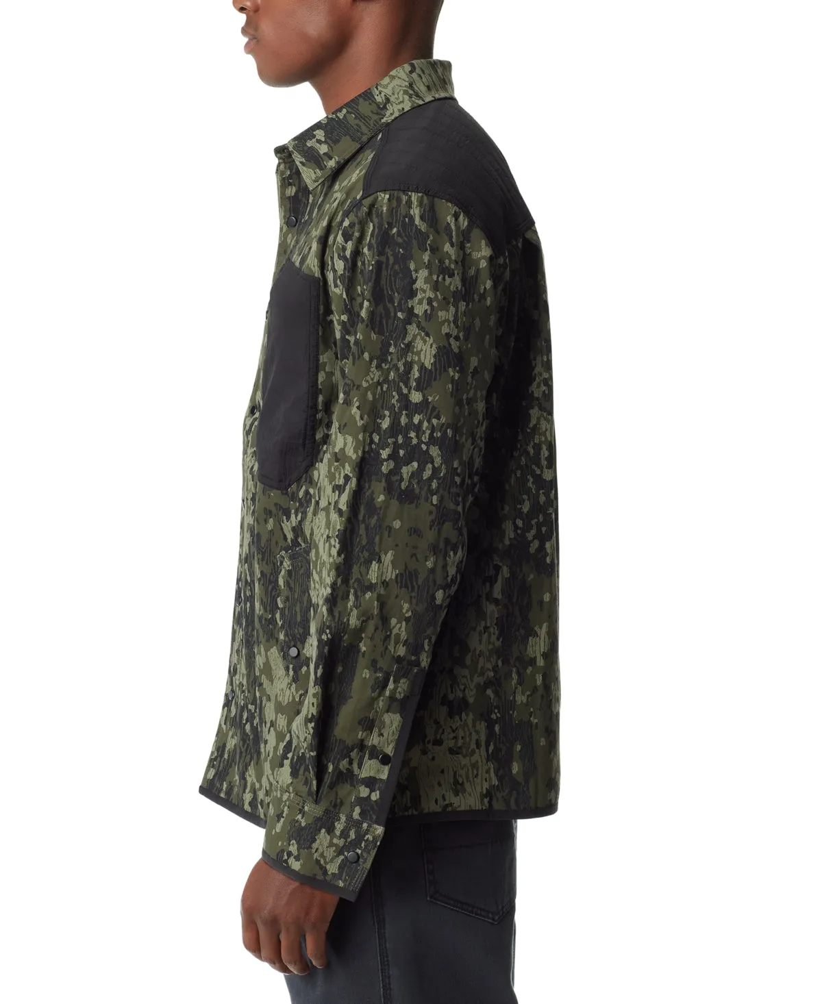 BASS OUTDOOR Men's Full Zip Shirt Jacket Shacket Coat Jacket Green Camo Large
