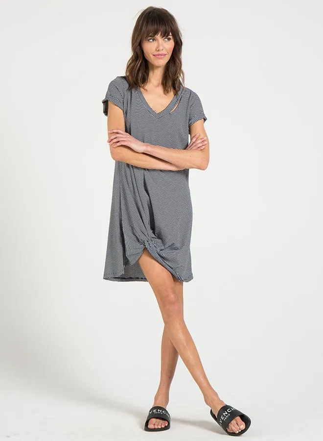 PHILANTHROPY- Morrison Dress Navy White Stripe