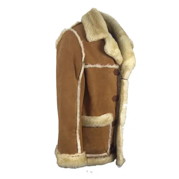 Roddy Piper Western Style Genuine Shearling Leather Coat