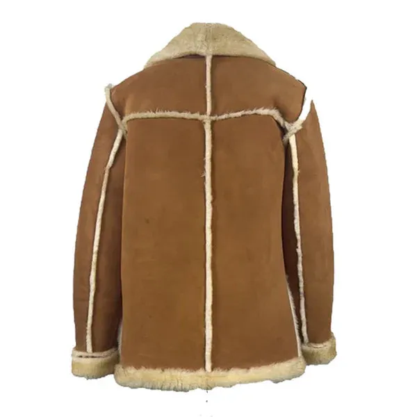Roddy Piper Western Style Genuine Shearling Leather Coat