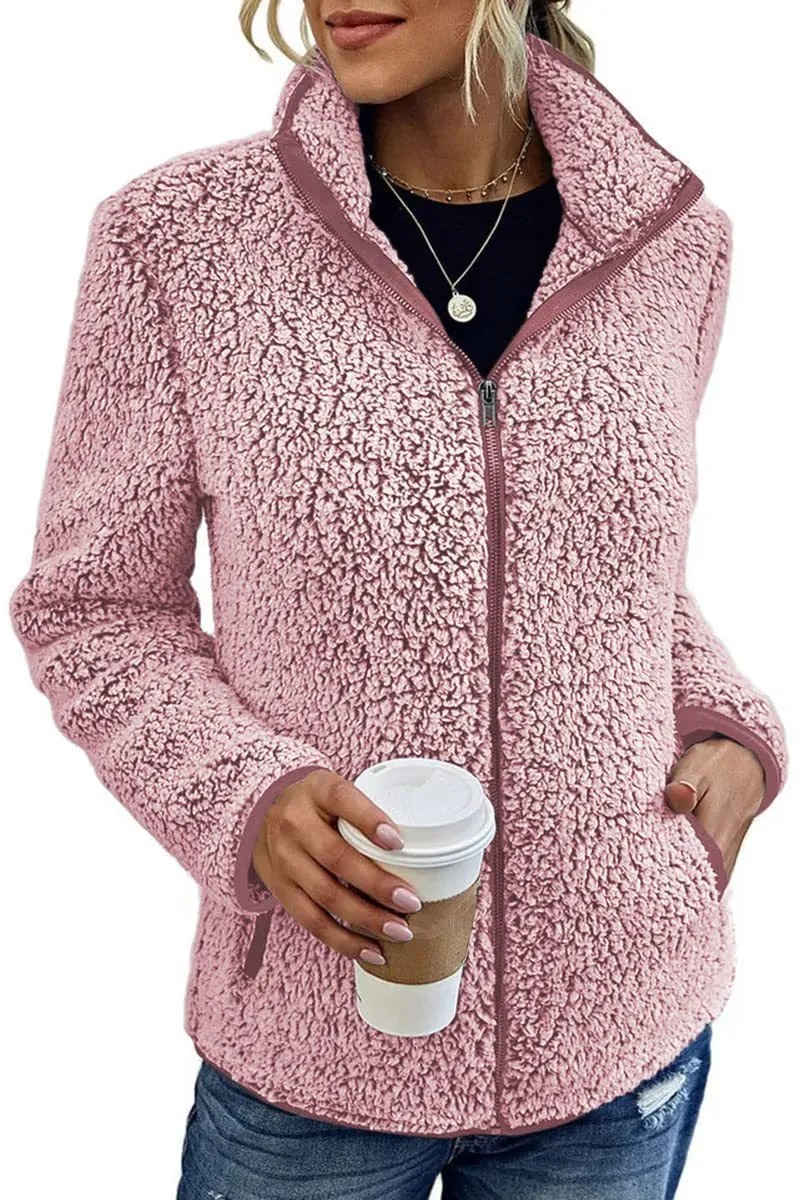 Stand Collar Solid Color Top Sweater Women's Casual Fashion