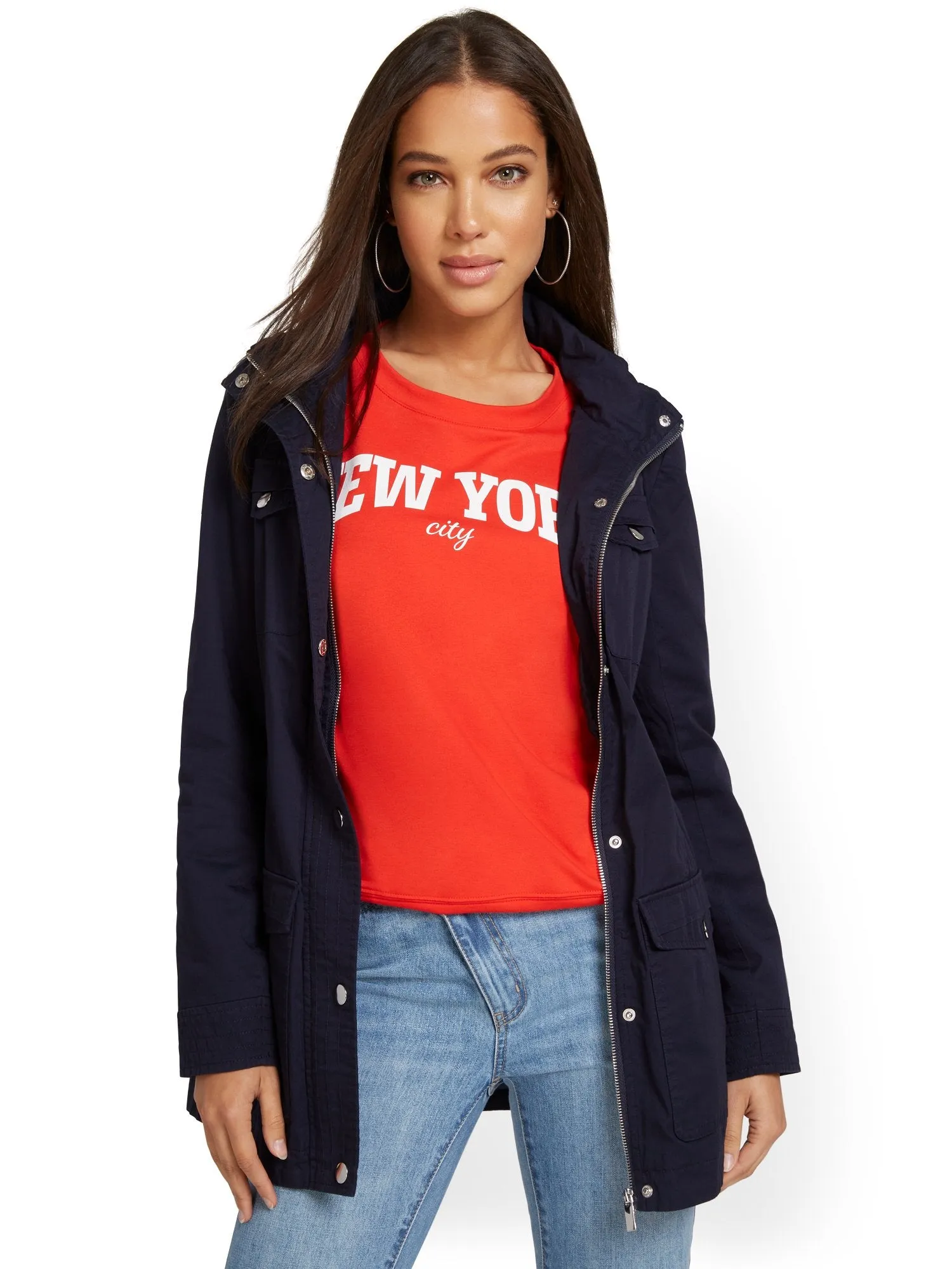 Trapunto Quilted Anorak Jacket